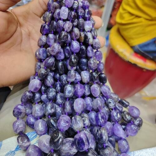Amethyst beat necklace