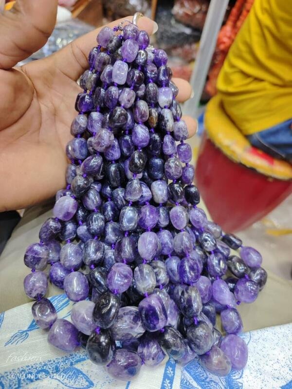 Amethyst beat necklace